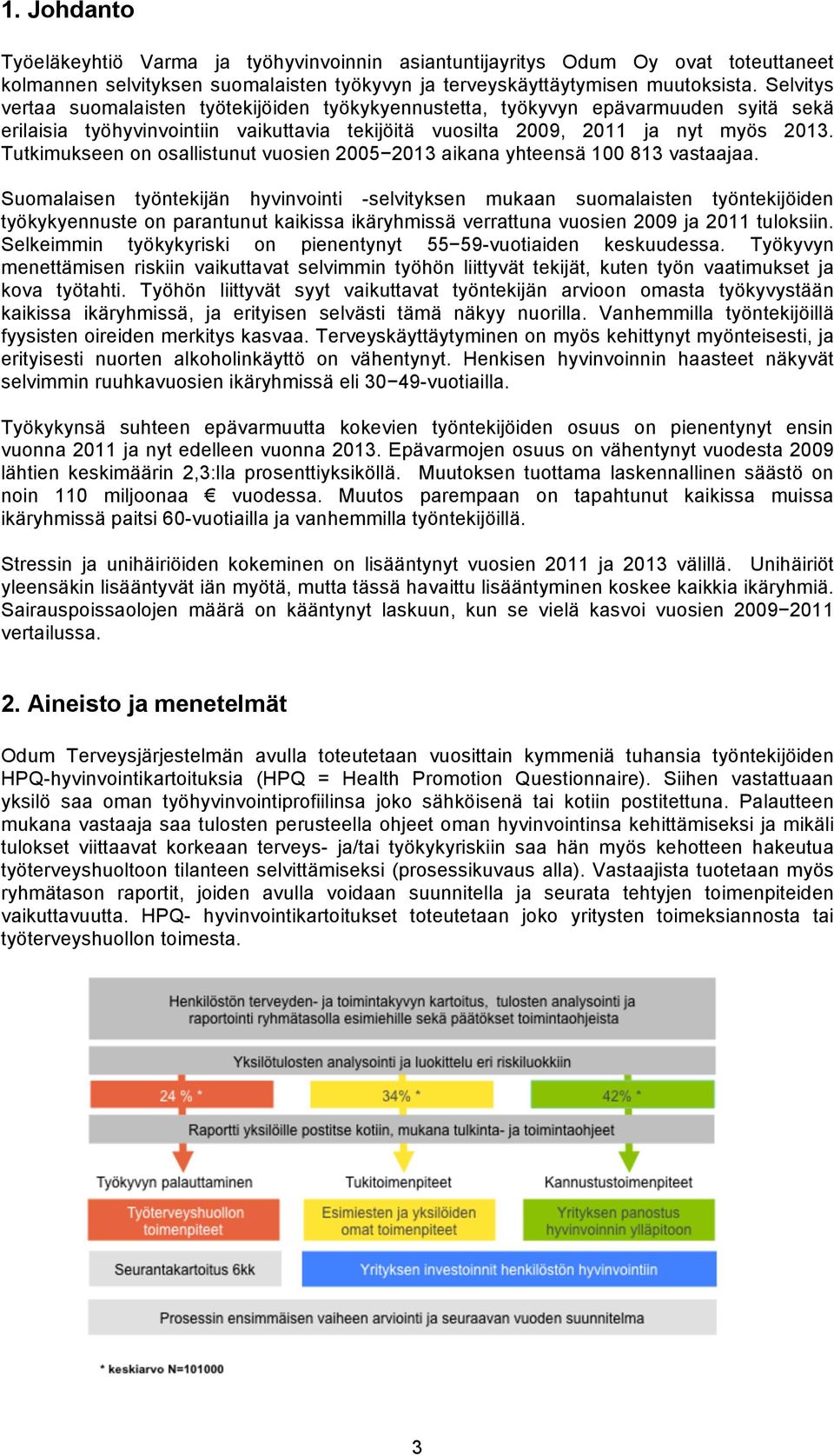 Tutkimukseen on osallistunut vuosien 2005 2013 aikana yhteensä 100 813 vastaajaa.