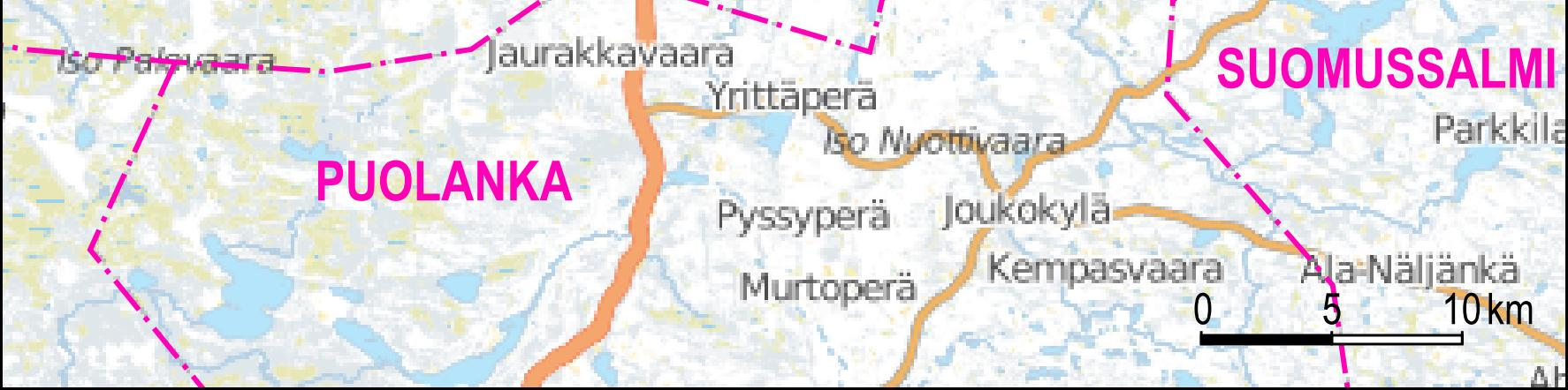 Hankealue ja vaikutusten tarkasteluetäisyydet 5 km ja 12 km on esitetty kuvassa Kuva 5-1. 38 Kuva 5-1.