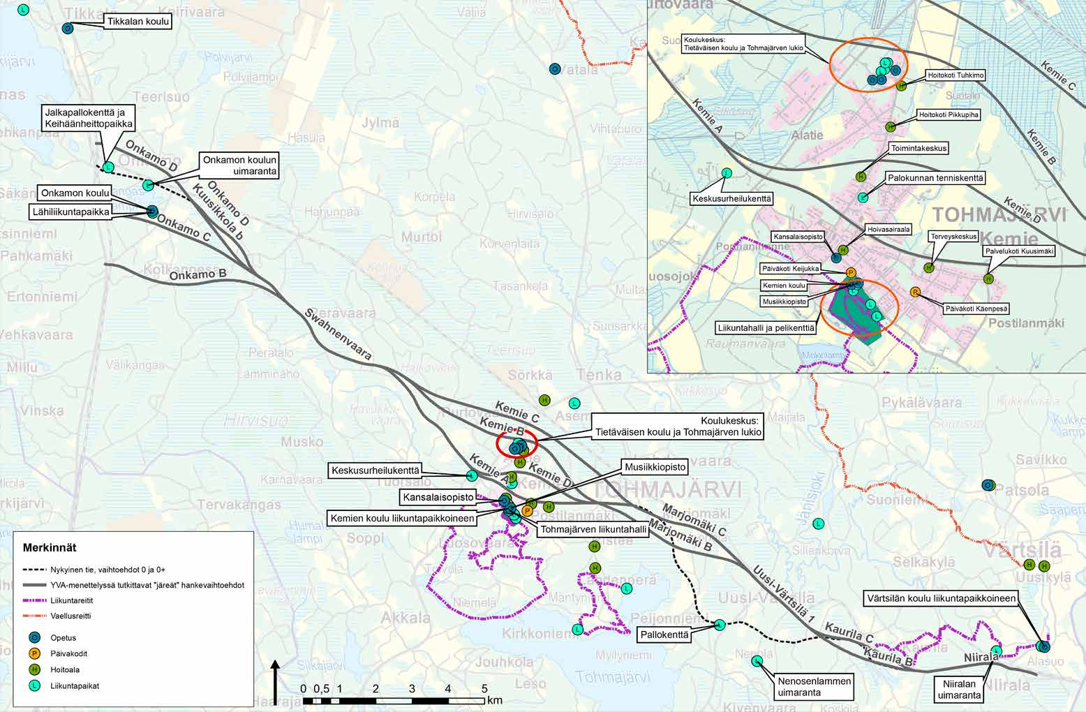 5 Vaikutukset ihmisten elinoloihin Taulukko 5.1. Keskeisiä väestöön ja ihmisten elinympäristöön liittyviä tunnuslukuja (lähde: Tilastokeskus, 2015). Tohmajärvi Koko maa Väkiluku 31.12.