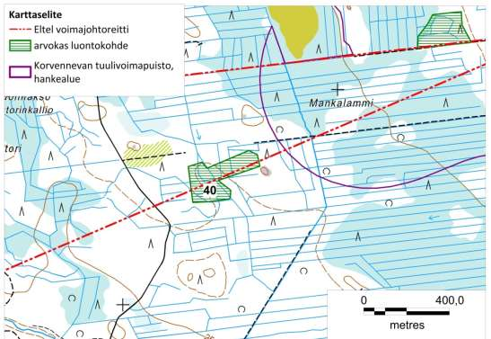 82 (265) Korvennevan tuulivoimapuisto FCG SUUNNITTELU JA TEKNIIKKA OY Kenttäkerroksen lajistoa ovat mustikka, oravanmarja, käenkaali, metsäimarre, kevätpiippo ja metsäalvejuuri. Kuva 10.7.