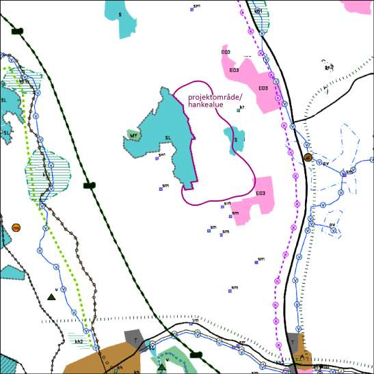 FCG SUUNNITTELU JA TEKNIIKKA OY Korvennevan tuulivoimapuisto 167 (265) Kuva 11.7. Ote Satakunnan maakuntakaavasta (Satakuntaliitto 2010).