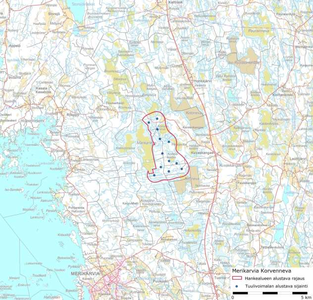 2 (265) Korvennevan tuulivoimapuisto FCG SUUNNITTELU JA TEKNIIKKA OY Ympäristövaikutusten arviointiohjelma Korvennevan tuulivoimapuiston alueella on tehty pesimälinnusto-, lepakko-, liito-orava-,