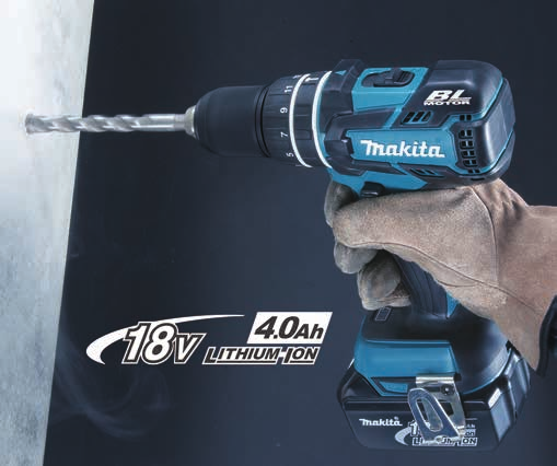 44 Akkukoneet Laserlaitteet Akkuporakoneet ja akkuiskuporakoneet 18V Akkuiskuporakone DHP480RMJ 18V (myös Z-versiona ilman akkua ja laturia) Tehokas akkuiskuporakone ammattilaiselle.