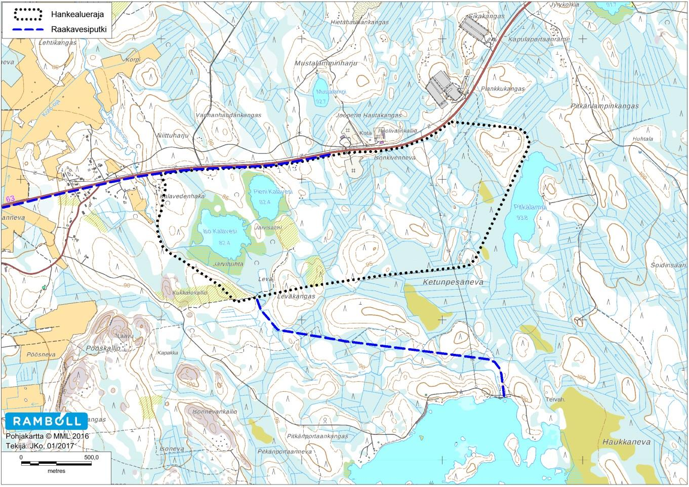 KALAVEDEN TUOTANTOLAITOKSEN YVA-OHJELMA, TIIVISTELMÄ 4 Taulukko 2. Kalaveden tuotantolaitoksella käytettäviä kemikaaleja sekä arviot määristä.