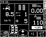 1.2 PÄÄ -näkymä Laite käynnistyy aina PÄÄ -näkymä tilassa. PÄÄ -näkymä on jaettu viiteen osioon, jotka esittävät seuraavia toimintoja Kuva 2: PÄÄ- näkymä Ruiskutus-uratoiminnon tila Ks. Osio 1.2.1