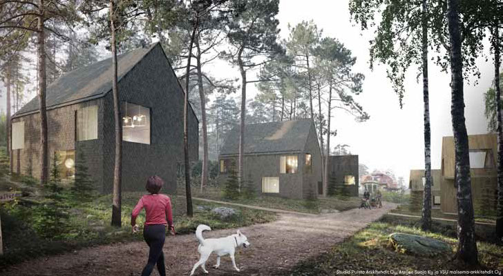 Havainnekuva: Etelärannan huvila Janneberg ja sopeutuvaa täydennysrakentamista, 2014, Studio Puisto Arkkitehdit Oy, Ksv. 6.