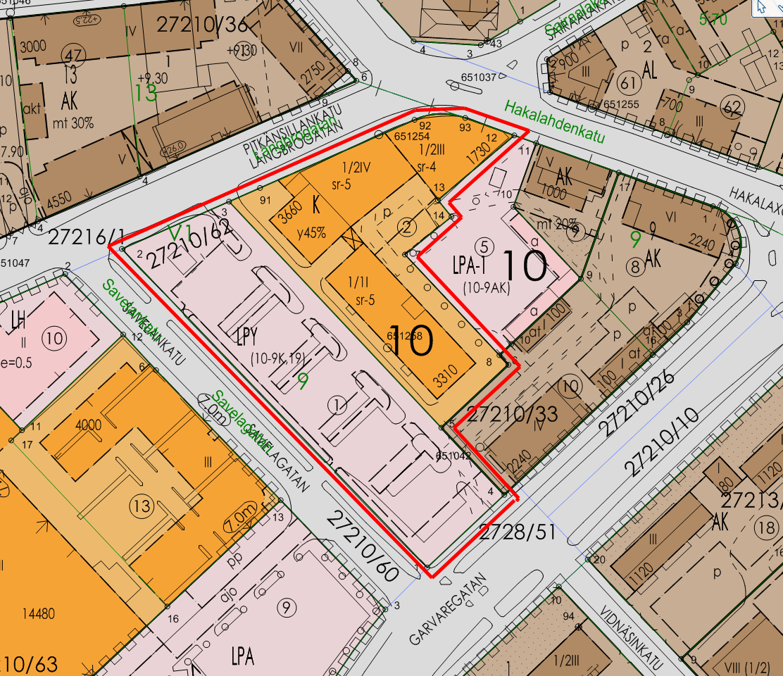 Asemakaava: Voimassa olevassa asemakaavassa 10/62, vahvistettu 21.12.1992, Nahkatehtaan korttelialueen käyttötarkoitus on K, Liike ja toimistorakennusten korttelialue.