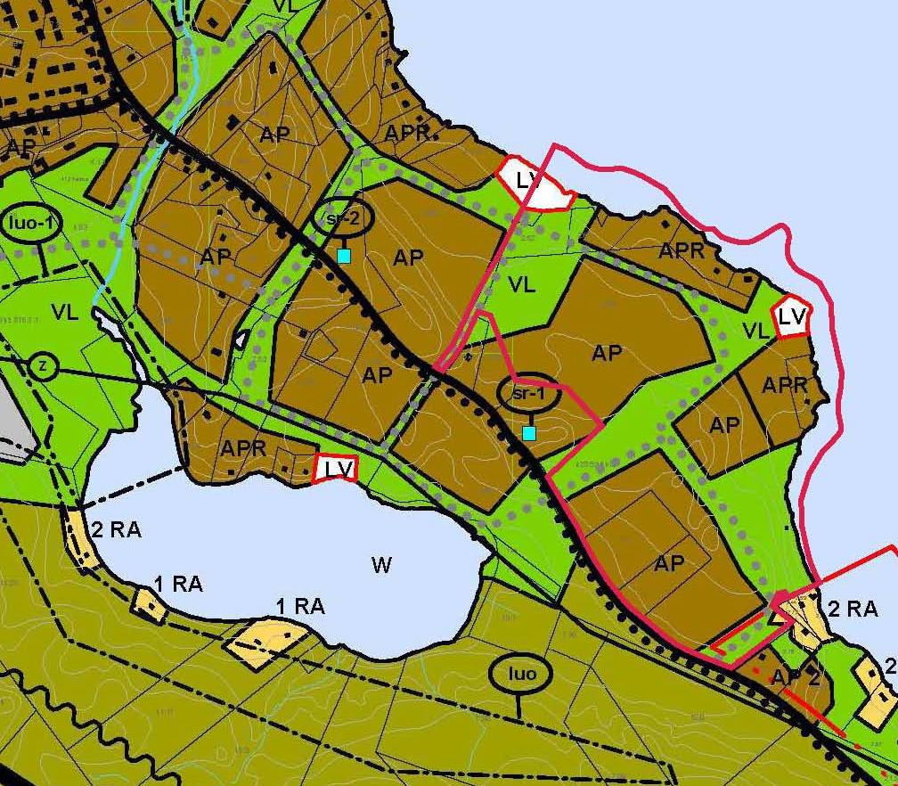 3 Osayleiskaavassa suunnittelualue on osoitettu pääosin pientalovaltaiseksi asuntoalueeksi. Pientaloalueita ympäröivät lähivirkistysalueet venevalkamineen.