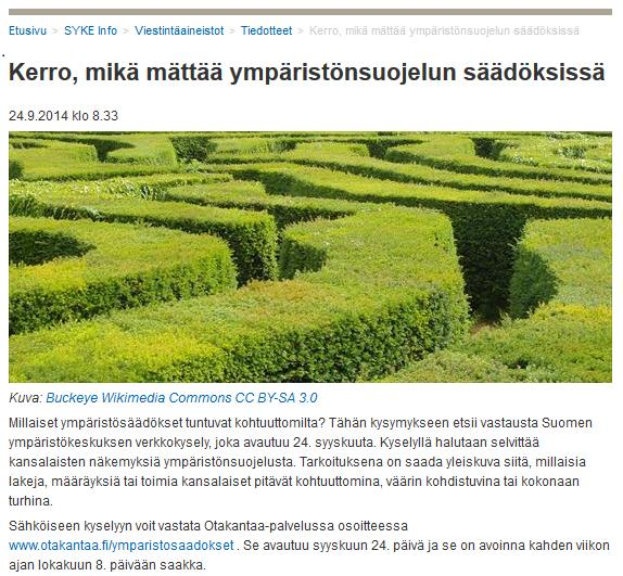 Kyselyn toteutus Avoin verkkokysely (24.9.-8.10.2014) www.otakantaa.