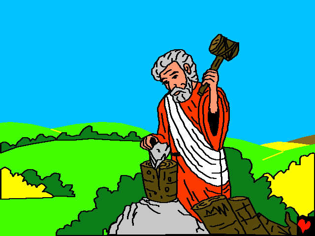 Ennen lähtöään Abraham teki polttopuita uhria