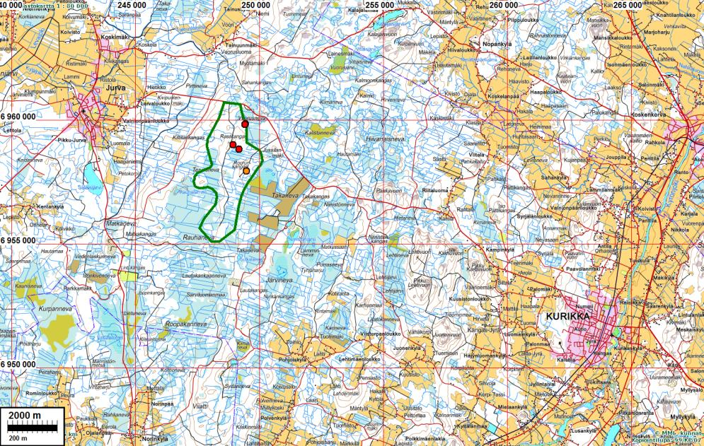 2 Sisältö Kansikuva: Perustiedot... 2 Yleiskartat... 3 Lähtötiedot... 4 Inventointi... 4 Tulos... 5 Summary... 5 Muinaisjäännöstiedot... 5 KURIKKA 1 ROURUNKANGAS... 5 KURIKKA 2 EFRAIMINPALO.