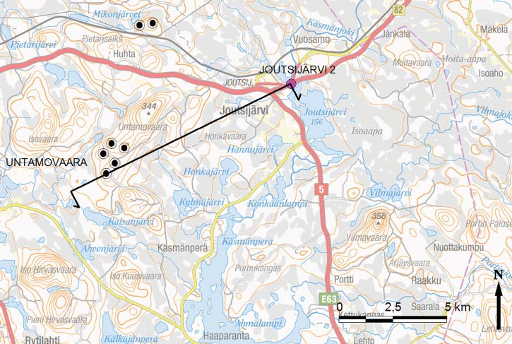 Pohjakar a Kar akeskus Oy, Lupa L9562/12 Kuva 47. Alla olevan maastopoikkileikkauksen leikkauskohta. Pohjakar a Kar akeskus Oy, Lupa L9562/12 Kuva 49.