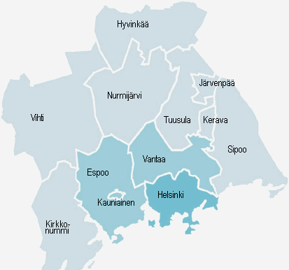 3. UURIMISPIIRKOND Selles peatükis käsitletakse kõigepealt Helsingi ja pealinnaregiooni paiknemist ja struktuuri.
