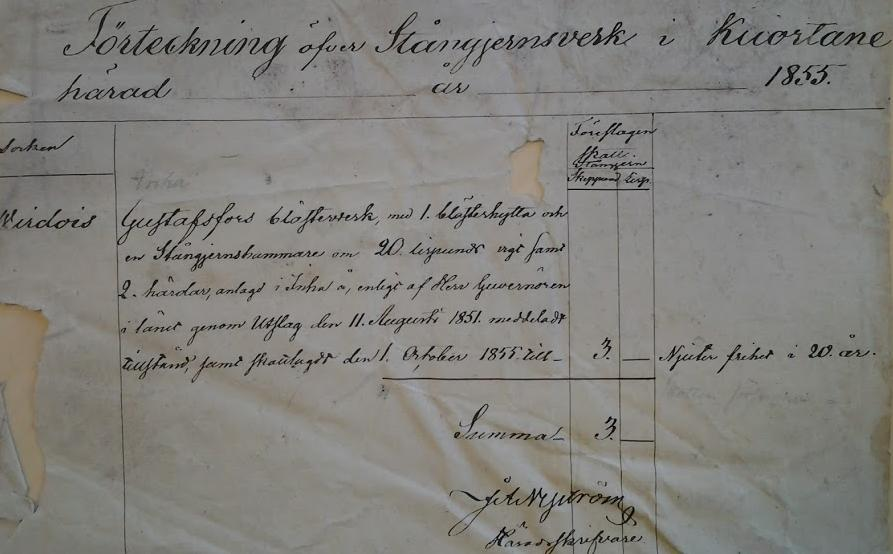 Pohjanmaan maanmittaustoimisto PÖYTÄKIRJAN LIITE 4 13 (20) Kuva 10: Maakirja 1855. Maakirjaan 1875 on merkitty samat kolme myllyä kuin vuoden 1855 maakirjaan (30).