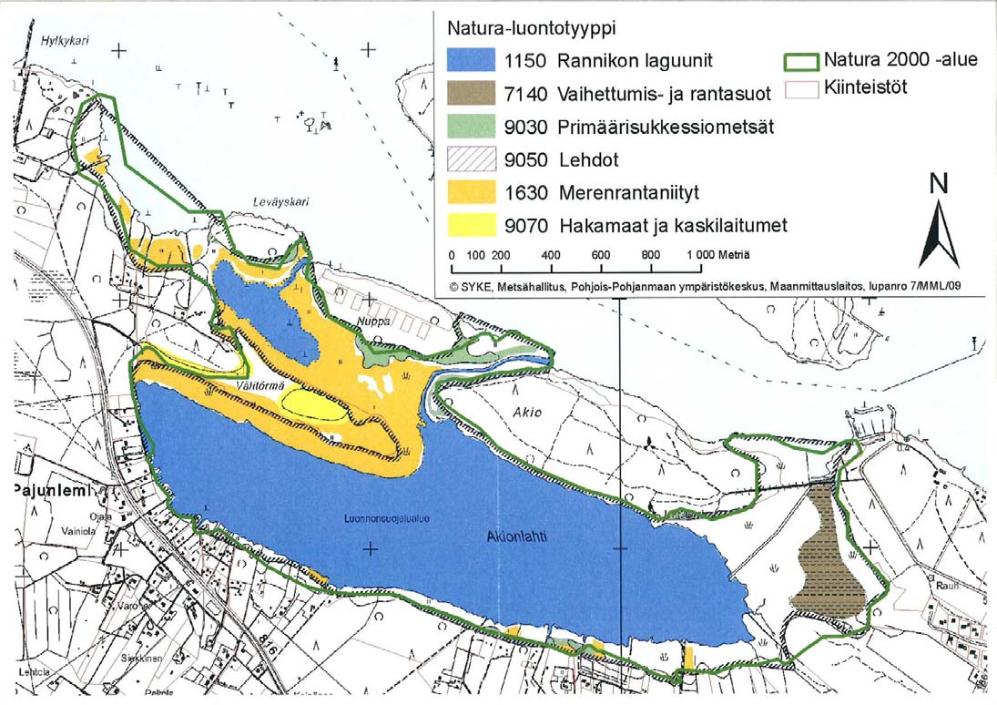 Natura-alueen luontotyypit, Oulunsalon kunta, Varjakan osayleiskaava, Natura-arviointi, Pöyry-Finland Oy 5.11.