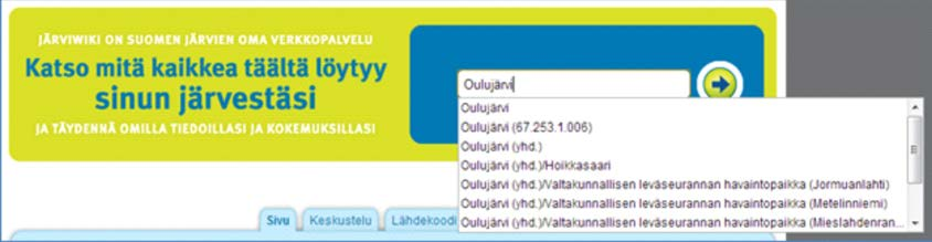 LIITE 2/2 Mikä Järviwiki on? Järviwiki on yhteisöllinen verkkopalvelu Suomen järvistä, johon kuka tahansa voi tuottaa sisältöä.