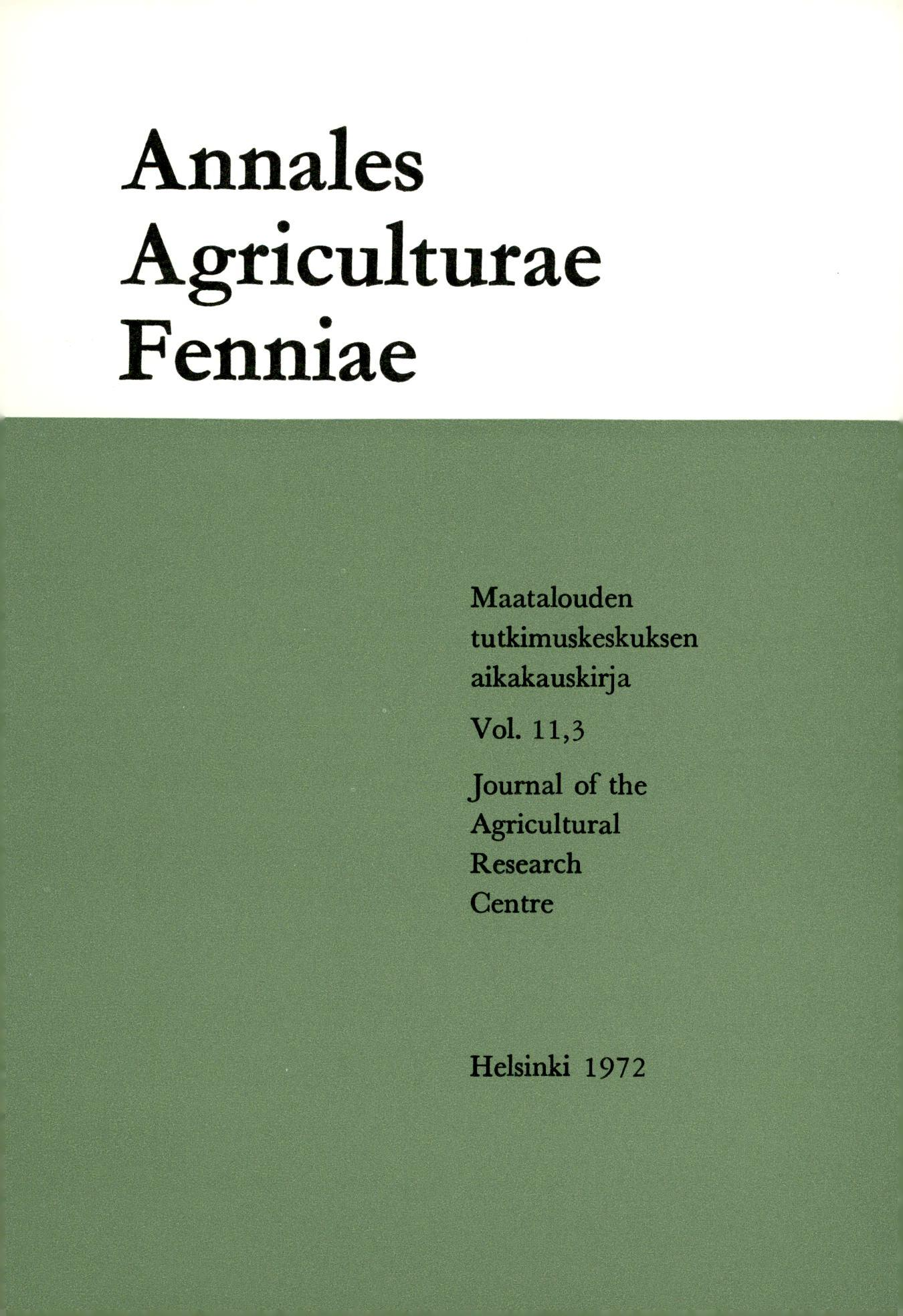 Annales Agriculturae Fenniae Maatalouden tutkimuskeskuksen