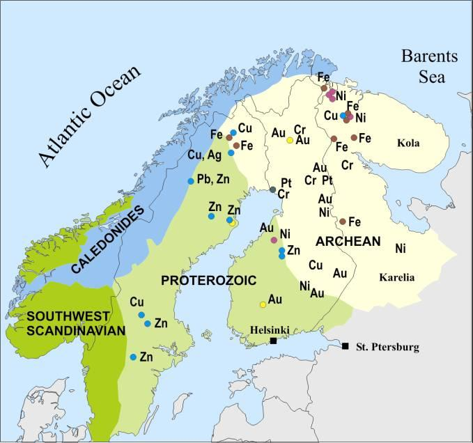 Fennoscandian Shield Similar to Canada & Australia Under-explored terrain Open to new entrants Metallic ores,