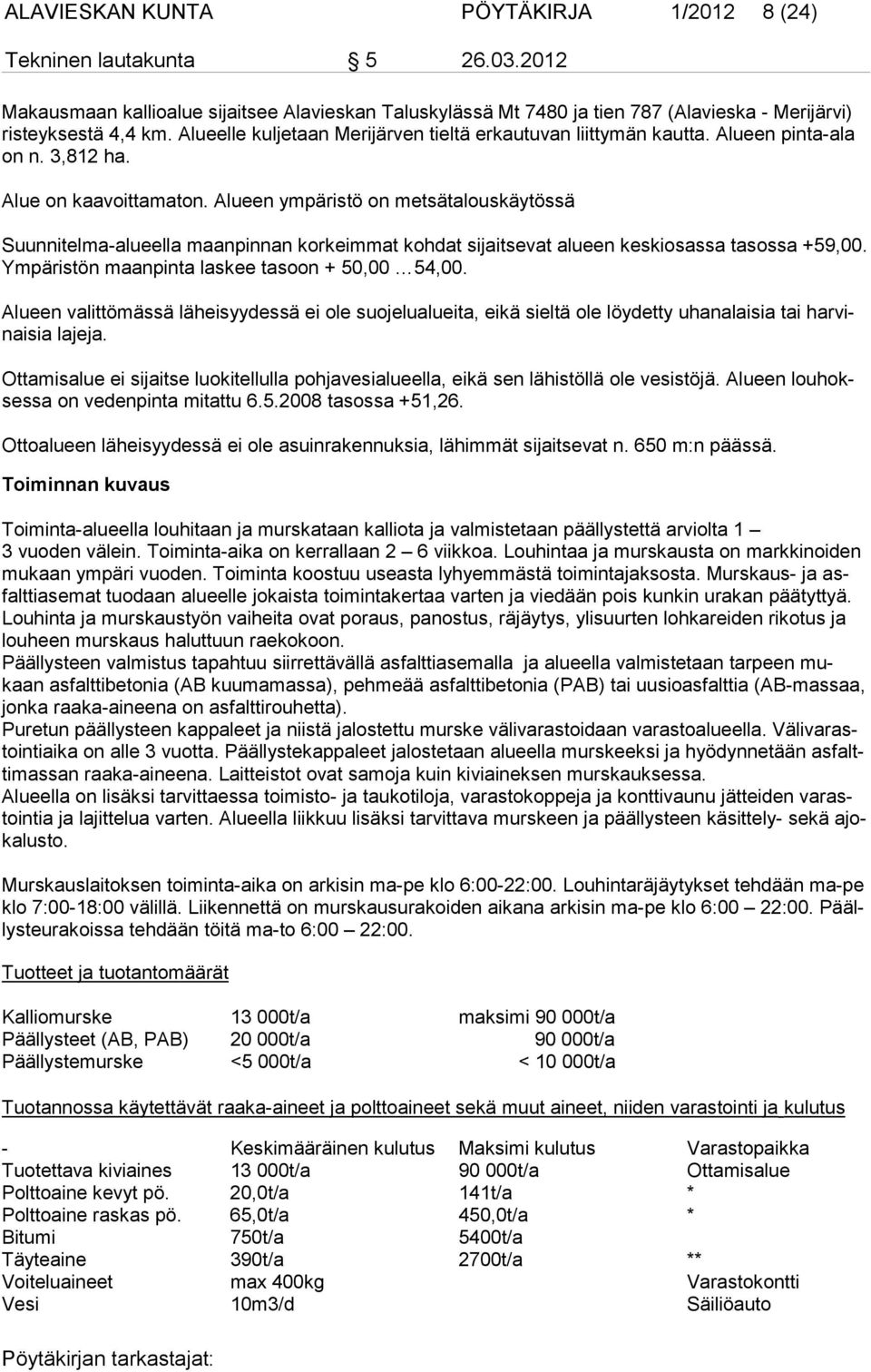 Alueen ympäristö on metsätalouskäytössä Suunnitelma-alueella maanpinnan korkeimmat kohdat sijaitsevat alueen keskiosassa tasossa +59,00. Ympäristön maanpinta laskee tasoon + 50,00 54,00.