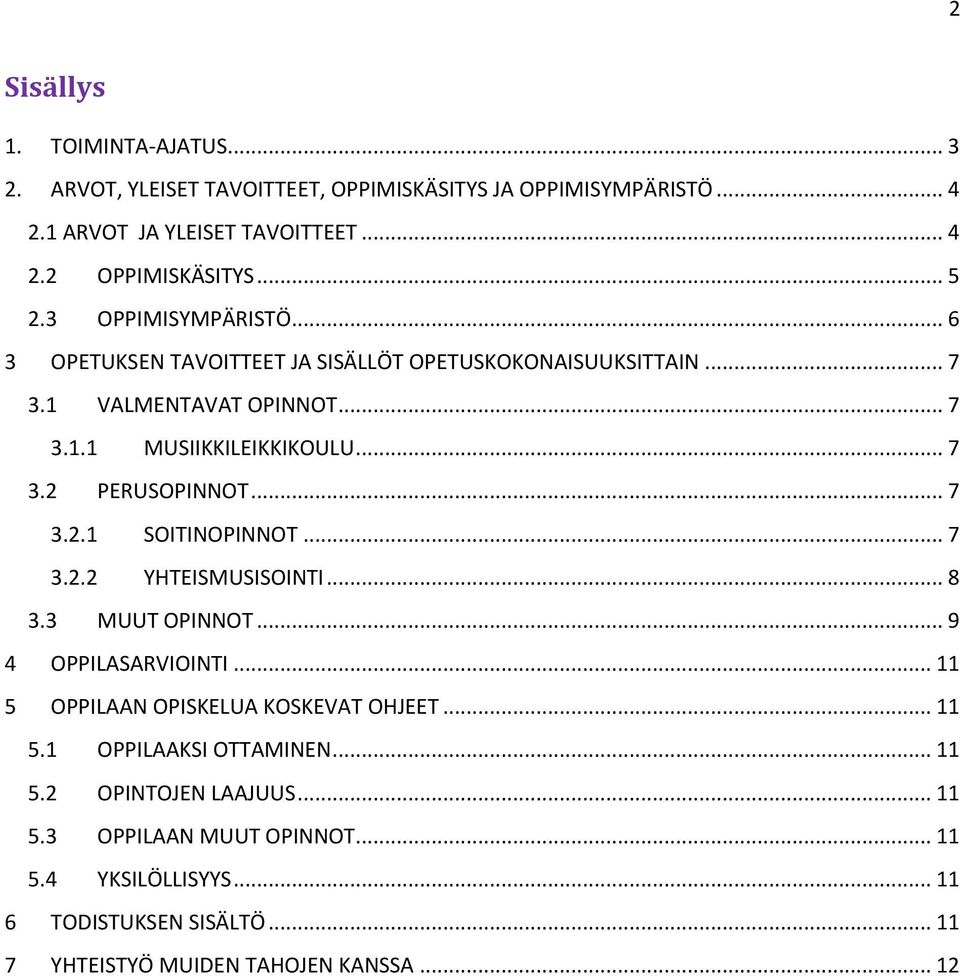 .. 7 3.2.1 SOITINOPINNOT... 7 3.2.2 YHTEISMUSISOINTI... 8 3.3 MUUT OPINNOT... 9 4 OPPILASARVIOINTI... 11 5 OPPILAAN OPISKELUA KOSKEVAT OHJEET... 11 5.1 OPPILAAKSI OTTAMINEN.