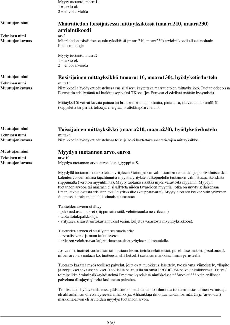 Nimikkeellä hyödyketiedustelussa ensisijaisesti käytettävä määrätietojen mittayksikkö.