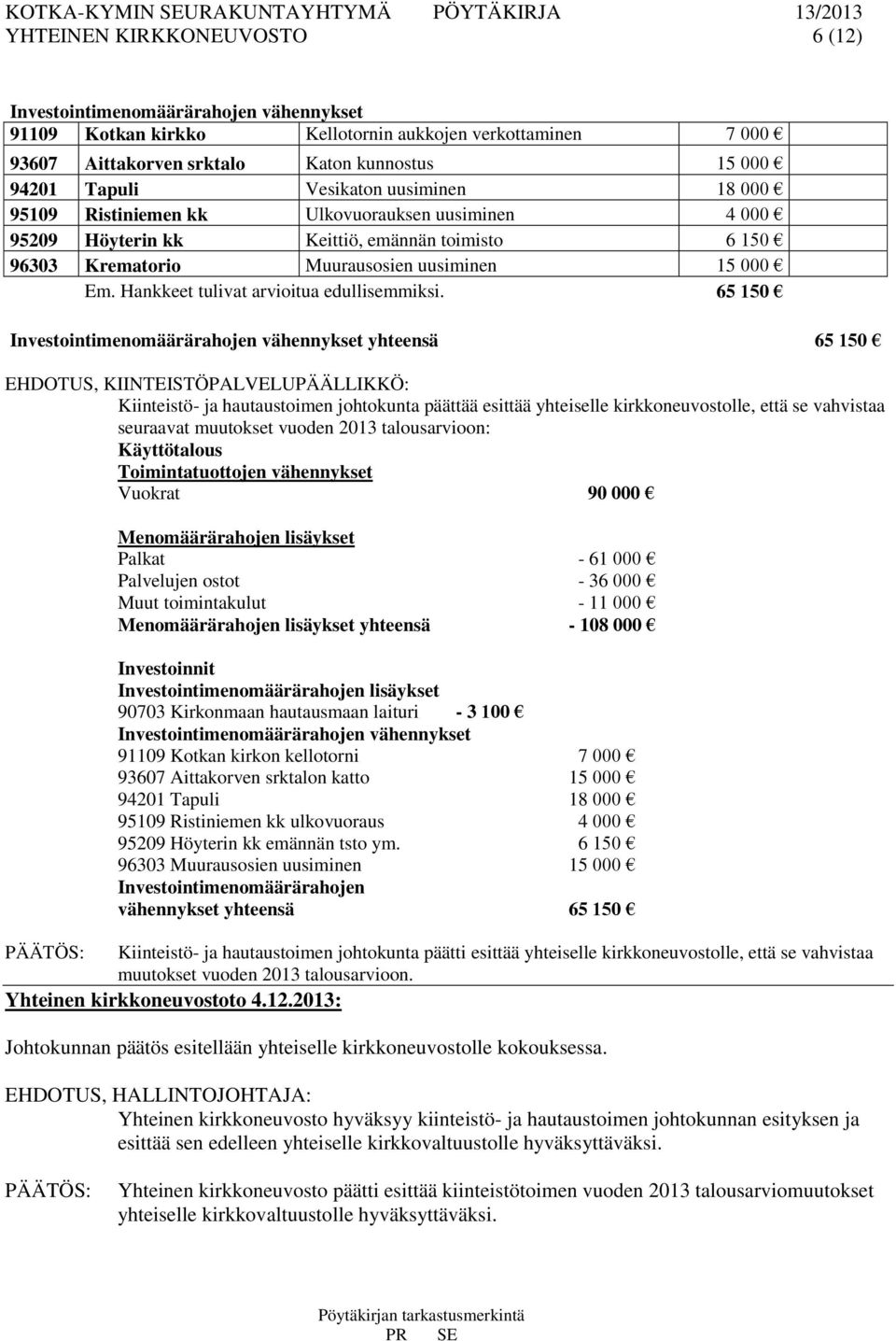 Hankkeet tulivat arvioitua edullisemmiksi.