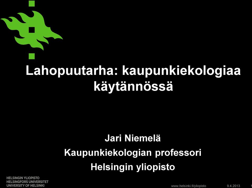 Kaupunkiekologian professori