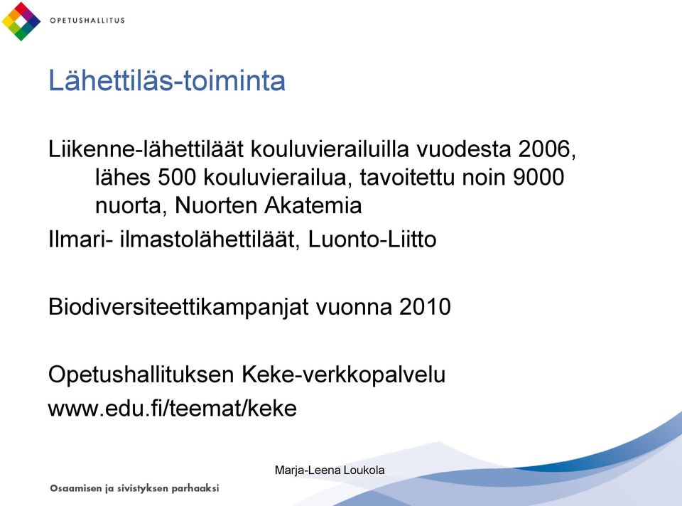 Akatemia Ilmari- ilmastolähettiläät, Luonto-Liitto