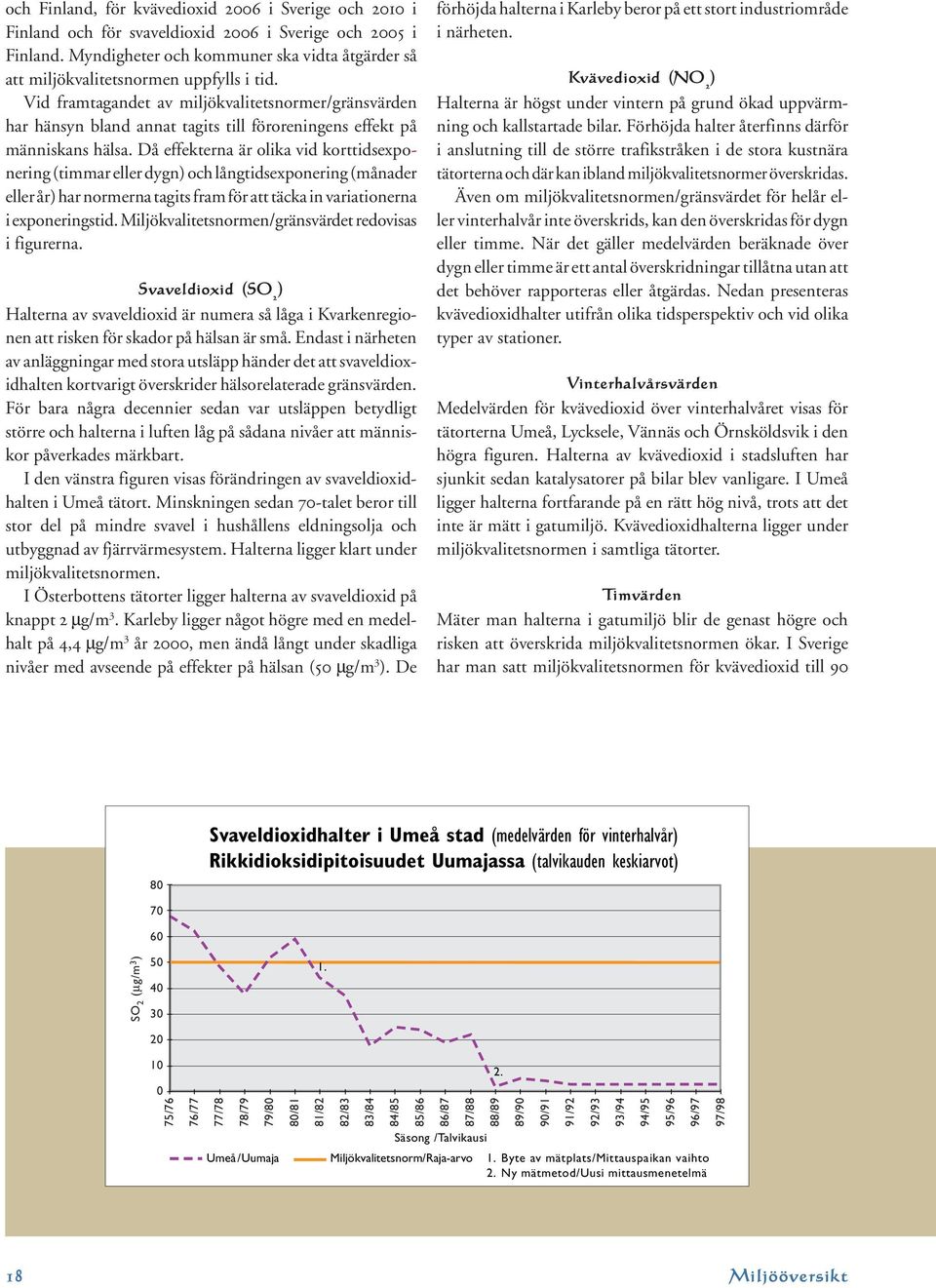 Vid framtagandet av miljökvalitetsnormer/gränsvärden har hänsyn bland annat tagits till föroreningens effekt på människans hälsa.
