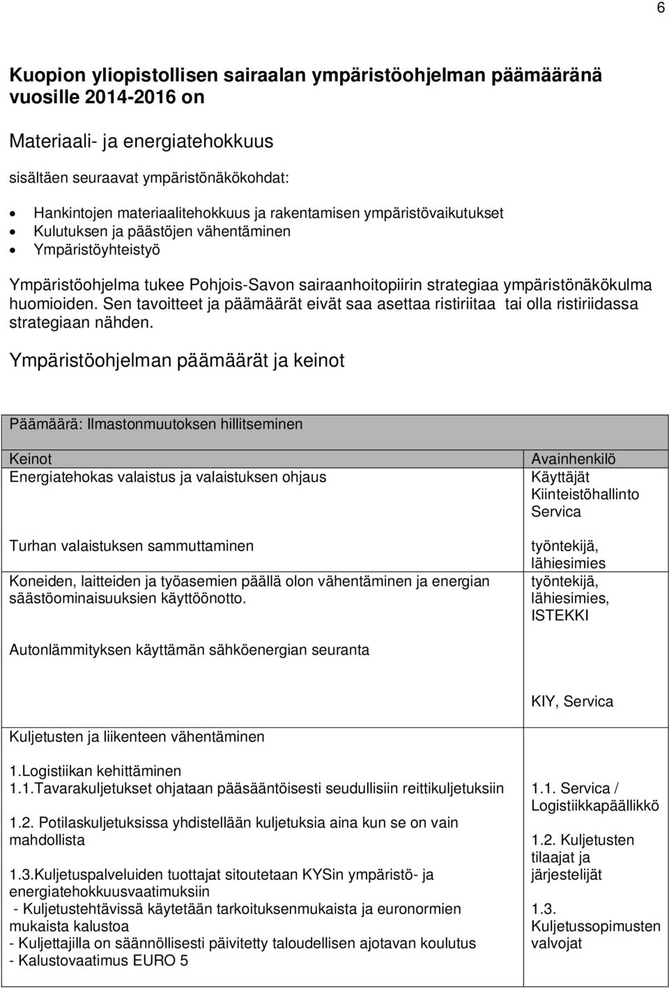 Sen tavoitteet ja päämäärät eivät saa asettaa ristiriitaa tai olla ristiriidassa strategiaan nähden.