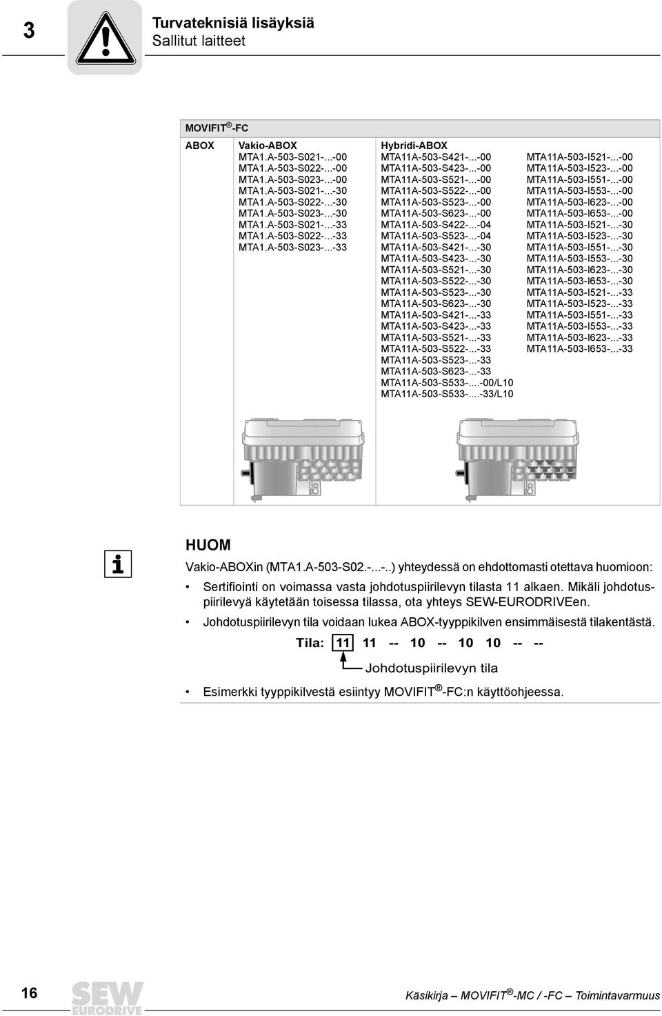 ..-00 MTA11A-503-S422-...-04 MTA11A-503-S523-...-04 MTA11A-503-S421-...-30 MTA11A-503-S423-...-30 MTA11A-503-S521-...-30 MTA11A-503-S522-...-30 MTA11A-503-S523-...-30 MTA11A-503-S623-.