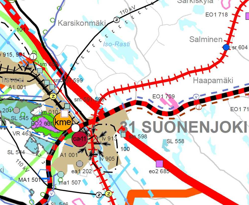 SUONENJOKI Rastilan ranta-asemakaavan muuttaminen Maankäytönsuunnittelu 3 Suunnittelutilanne Maakuntakaava Kaavoitettava alue sisältyy Kuopion seudun maakuntakaavaan, jonka Ympäristöministeriö on