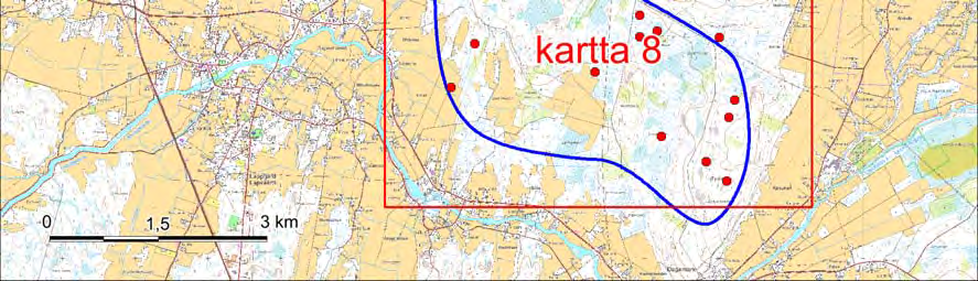Silvestris luontoselvitys oy Dagsmark linnustoselvitys 2013 22 (35) Kartta: Silvestris luontoselvitys oy/pohjakartta: