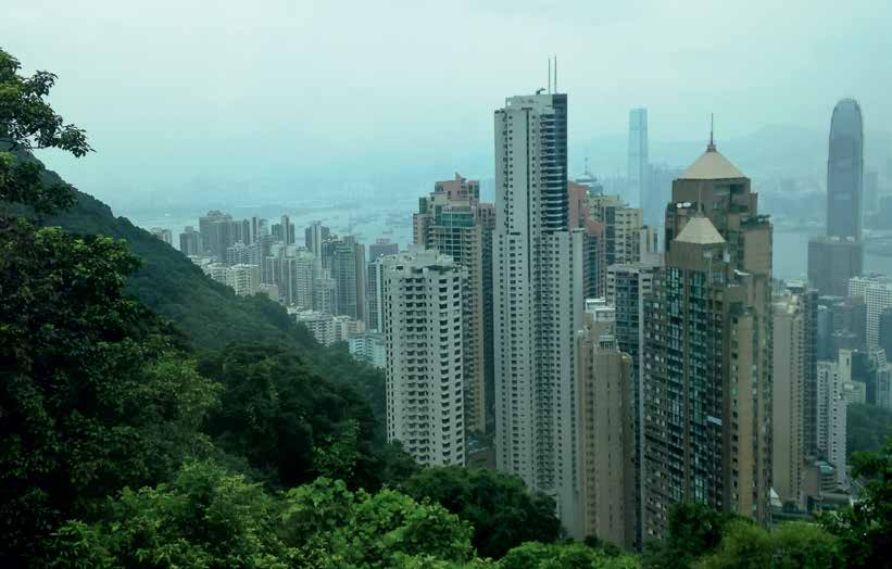 Kaupunkikuvaa Hong Kongista.
