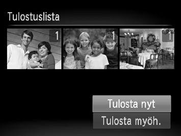 Tulostaminen tulostuslistasta (DPOF) Voit lisätä kuvia tulostuslistaan (DPOF) heti kuvaamisen jälkeen tai kuvien toiston aikana c-painikkeen avulla.