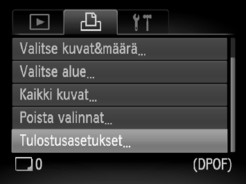 Tulostettavien kuvien valitseminen (DPOF) Voit valita muistikortilta enintään 998 kuvaa tulostettaviksi ja määrittää tulosteiden määrän.