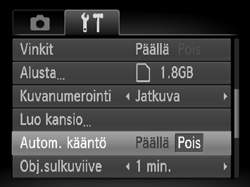 Kansion luominen Voit luoda uusia kansioita, joihin kuvat tallennetaan. Toimintojen muuttaminen Valitse [Luo kansio] ja paina sitten m-painiketta.