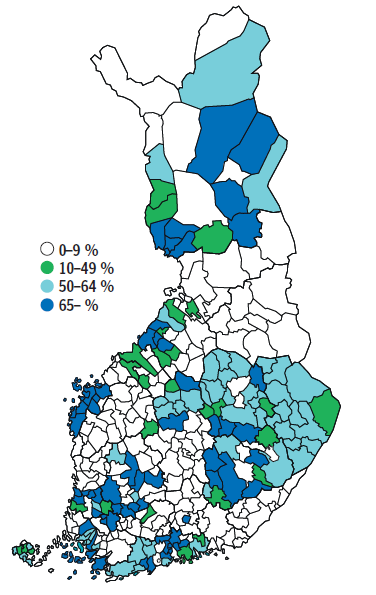 Lasten pituus- ja painotietojen kattavuus Avohilmo-rekisterissä 2014 15* Lähde: Mäki P, Lehtinen-Jacks S, Vuorela N ym.