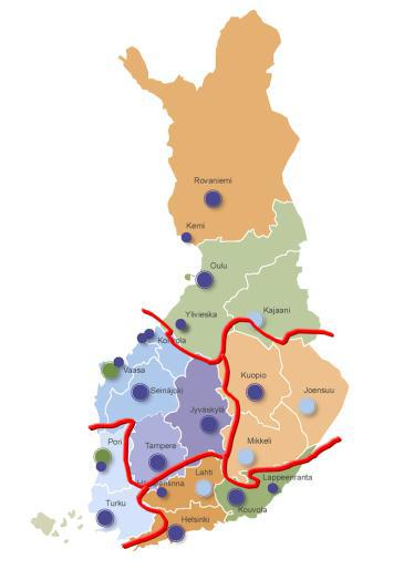 ELVAR-toimikuntien aluejako