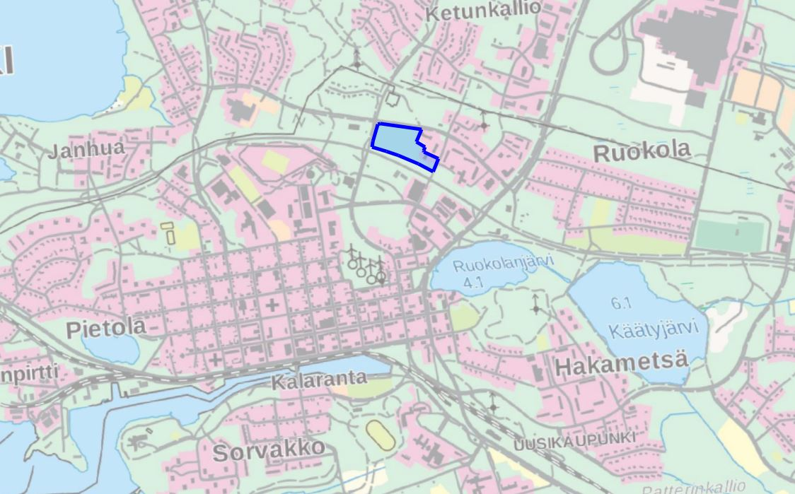 1.2 KAAVA-ALUEEN SIJAINTI Kaavoitettava alue sijaitsee n. 2 km kaupungin keskustasta pohjoiseen. 1.3 KAAVAN NIMI JA TARKOITUS VIII kaupunginosan kortteli 18 tontit 2-4 sekä 8-12.