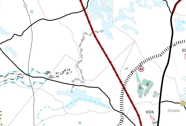 128 1.42 Ruonanjoki Ruonanjoen Natura-alue Kuva 41. Ote Maakuntakaavaluonnoksesta Ruonanjoen ympäristöstä.