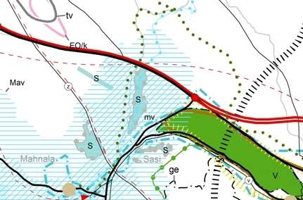 134 1.45 Sarkkilanjärvi Sarkkilanjärven Natura-alue Kuva 44. Ote Maakuntakaavaluonnoksesta Sarkkilanjärven kohdalta.