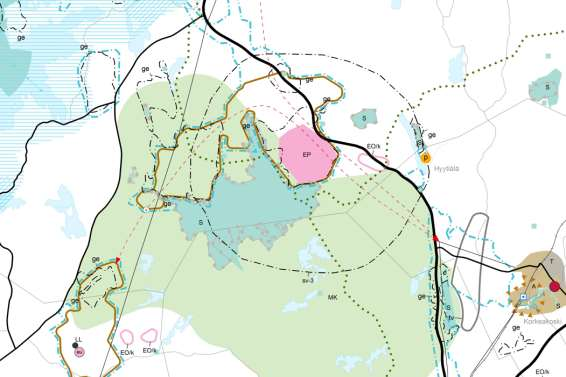 138 1.46 Siikaneva Siikanevan Natura-alue Kuva 45. Ote Maakuntakaavaluonnoksesta Siikanevan Natura-alueen ympäristöstä.