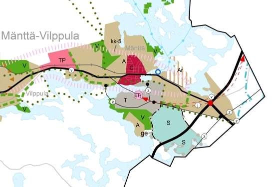 77 1.25 Mäntänvuori Mäntänvuoren Natura-alue Kuva 24. Ote Maakuntakaavaluonnoksesta Mäntänvuoren Natura-alueen ympäristöstä.