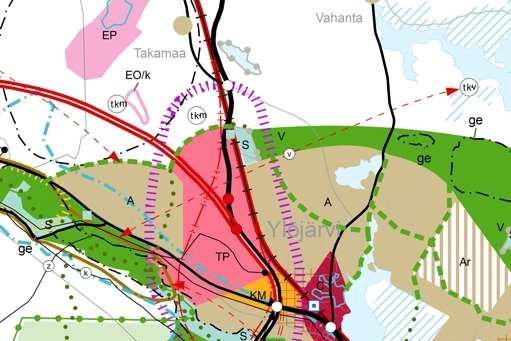 89 1.30 Perkonmäki Perkonmäen Natura-alue Kuva 29 Ote Maakuntakaavaluonnoksesta Perkonmäen kohdalla.