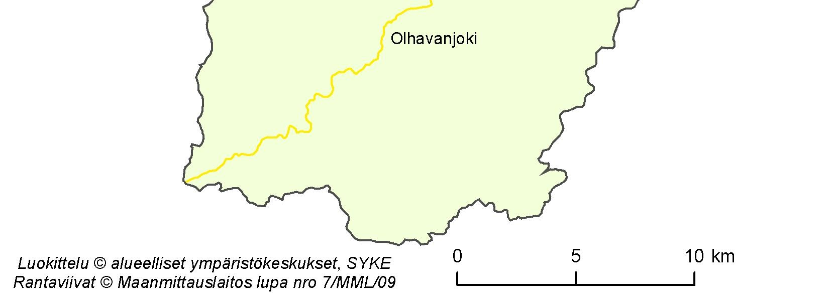 Kuva 11. Kuivajoen (vasemmalla) ja Olhavanjoen (oikealla) vesistön ekologinen tila.