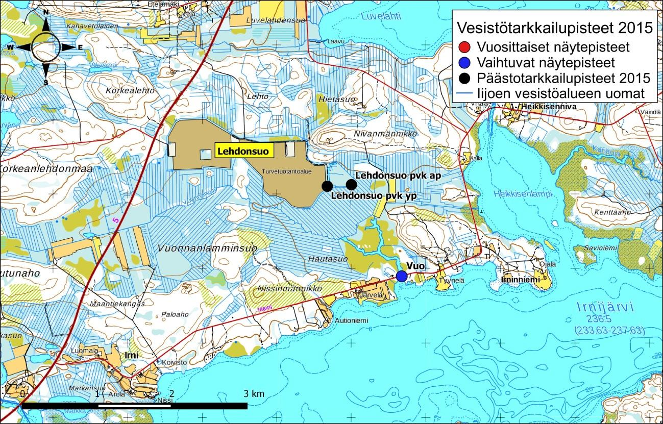 Iijoen ja Siuruanjoen turvetuotantoalueiden käyttö-, päästö- ja vaikutustarkkailuraportti vuodelta 21 99 Kuva 6-37.