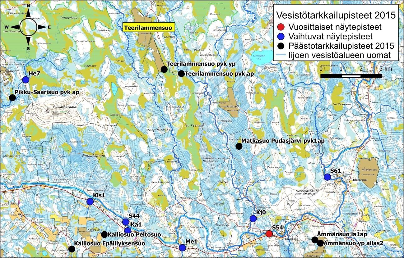 Iijoen ja Siuruanjoen turvetuotantoalueiden käyttö-, päästö- ja vaikutustarkkailuraportti vuodelta 21 66 Kuva 6-7.