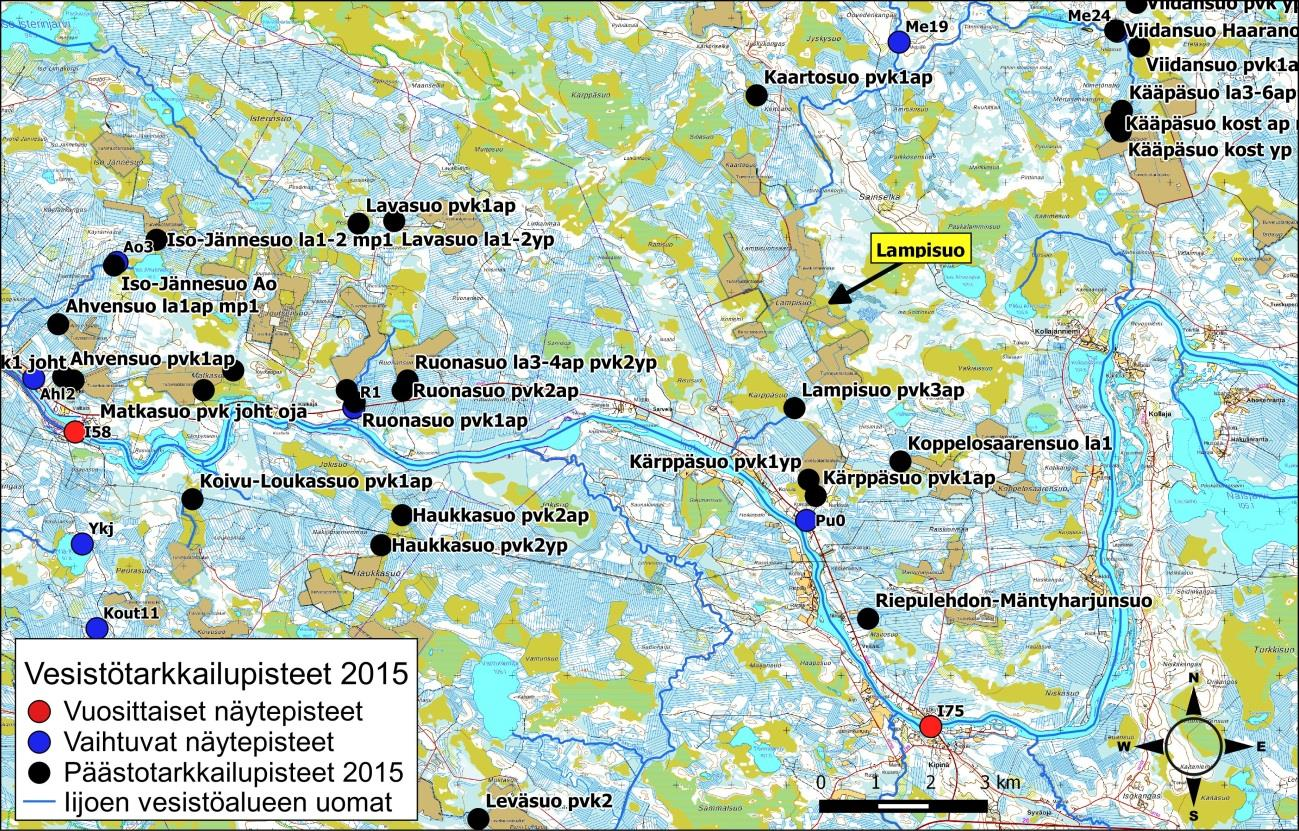 Iijoen ja Siuruanjoen turvetuotantoalueiden käyttö-, päästö- ja vaikutustarkkailuraportti vuodelta 21 83 Kuva 6-21.