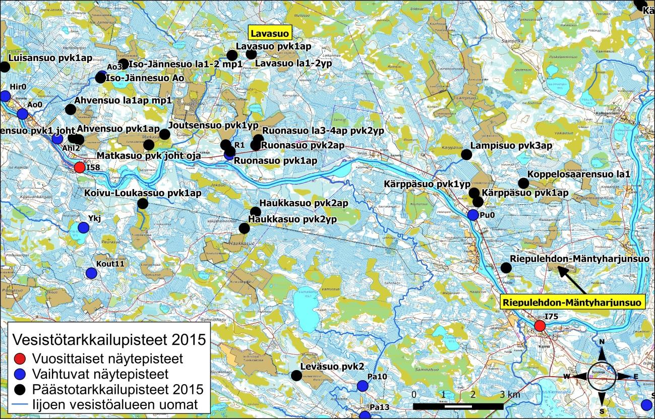 Iijoen ja Siuruanjoen turvetuotantoalueiden käyttö-, päästö- ja vaikutustarkkailuraportti vuodelta 21 84 Kuva 6-22.